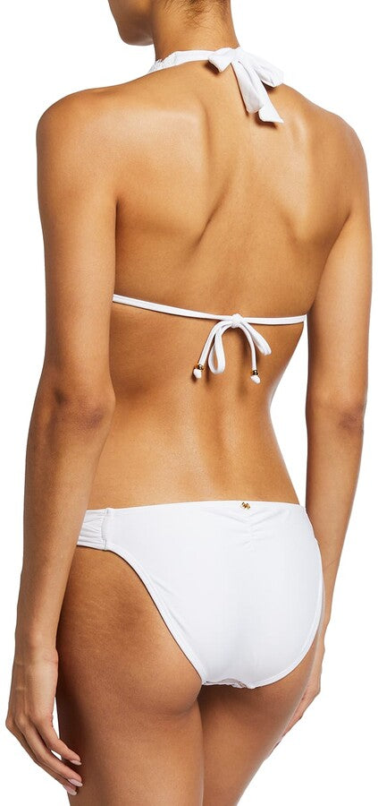 PQ Swim Water Lily Lace Halter Top Full Fanned Bottom Bikini Set