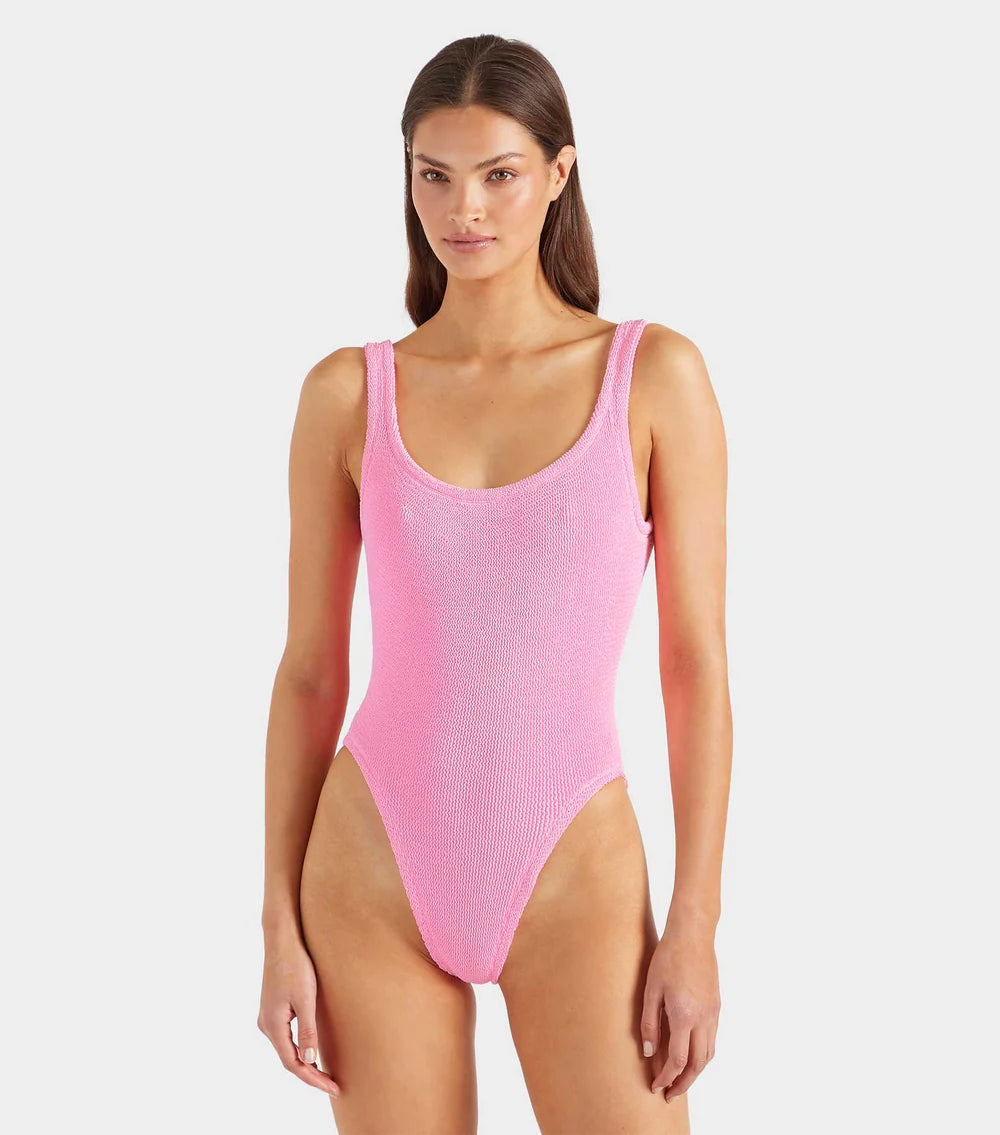 HunzaG Square Neck One Piece in Bubblegum HunzaG Square Neck One Piece in Bubblegum