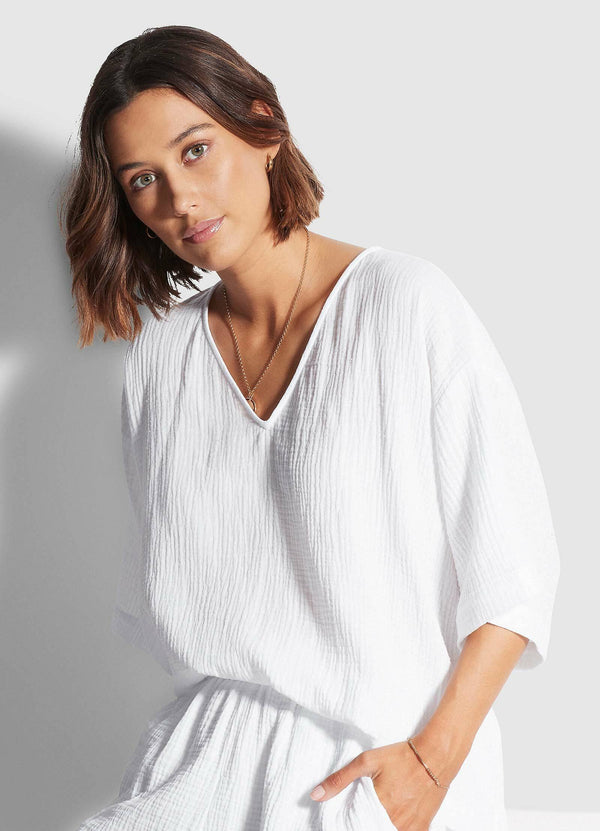 Seafolly Double Cloth Top in White
