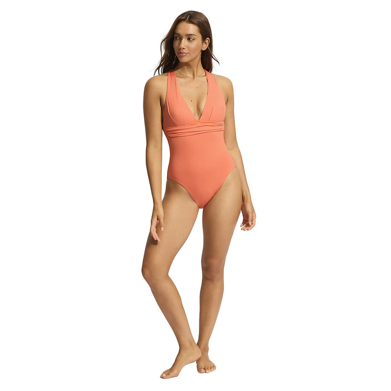 Seafolly Cross Back One Piece in Melon