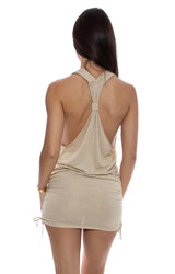 Luli Fama Cosita Buena T-Back Mini Dress in Gold Rush – Rumpus Resort