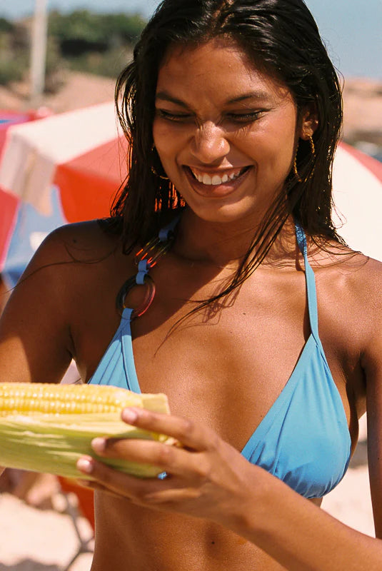 Tatiane De Freitas Rings Triangle Bikini Set in Bleu Prince