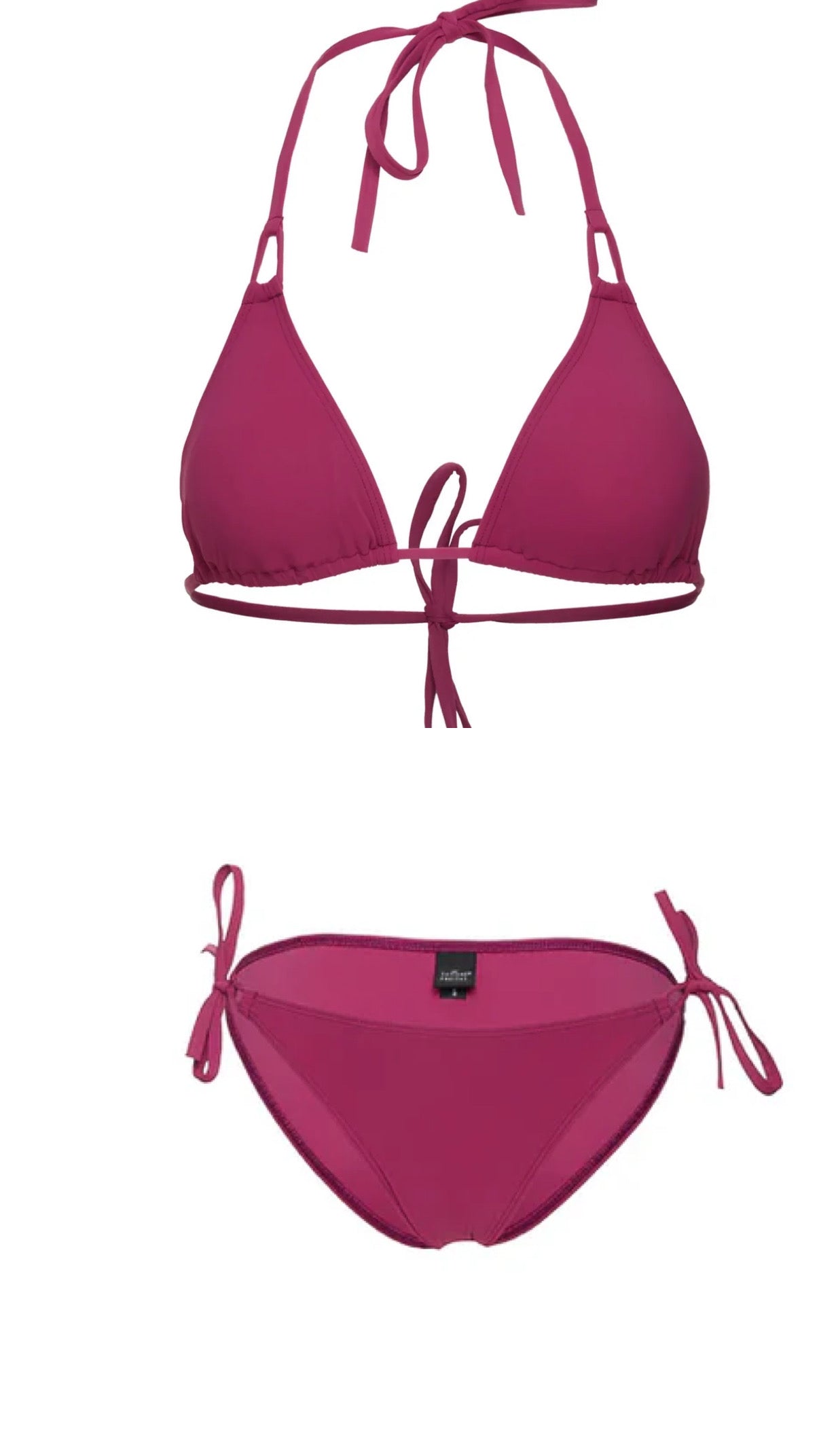 Tatiane De Freitas Mick Jagger Triangle Bikini Set in Rouge Framboise