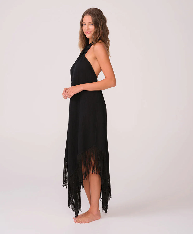 PQ Kate Fringe Dress Black