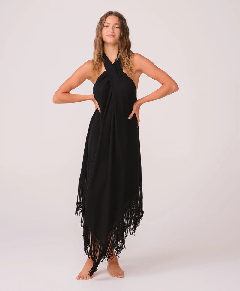 PQ Kate Fringe Dress Black