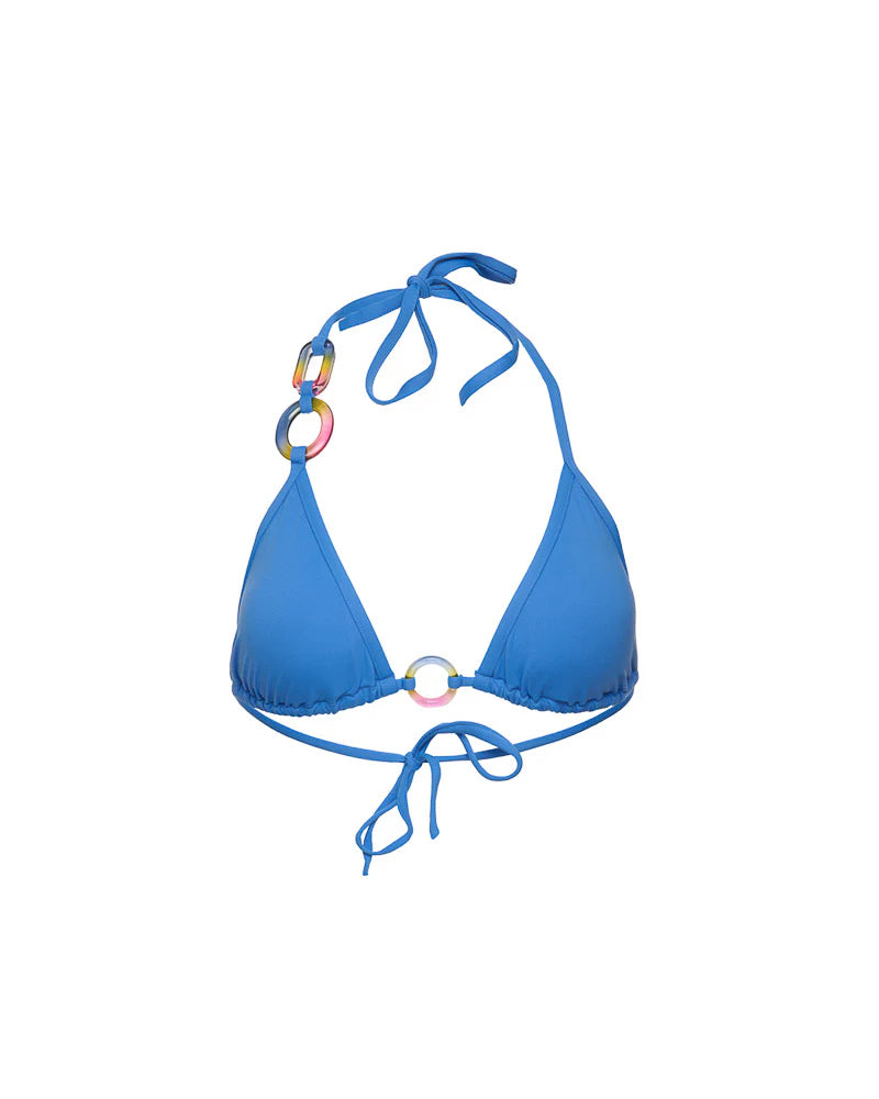 Tatiane De Freitas Rings Triangle Bikini Set in Bleu Prince