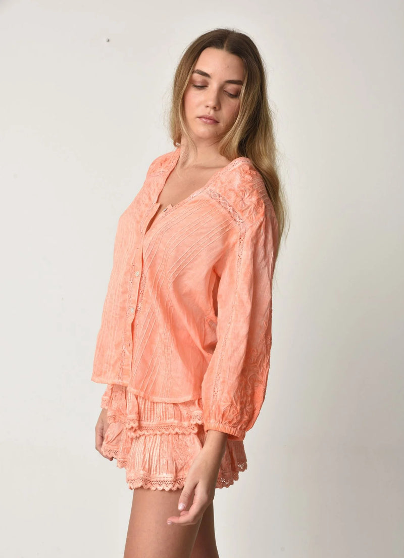 Muche & Muchette Coquette Shirt in Coral