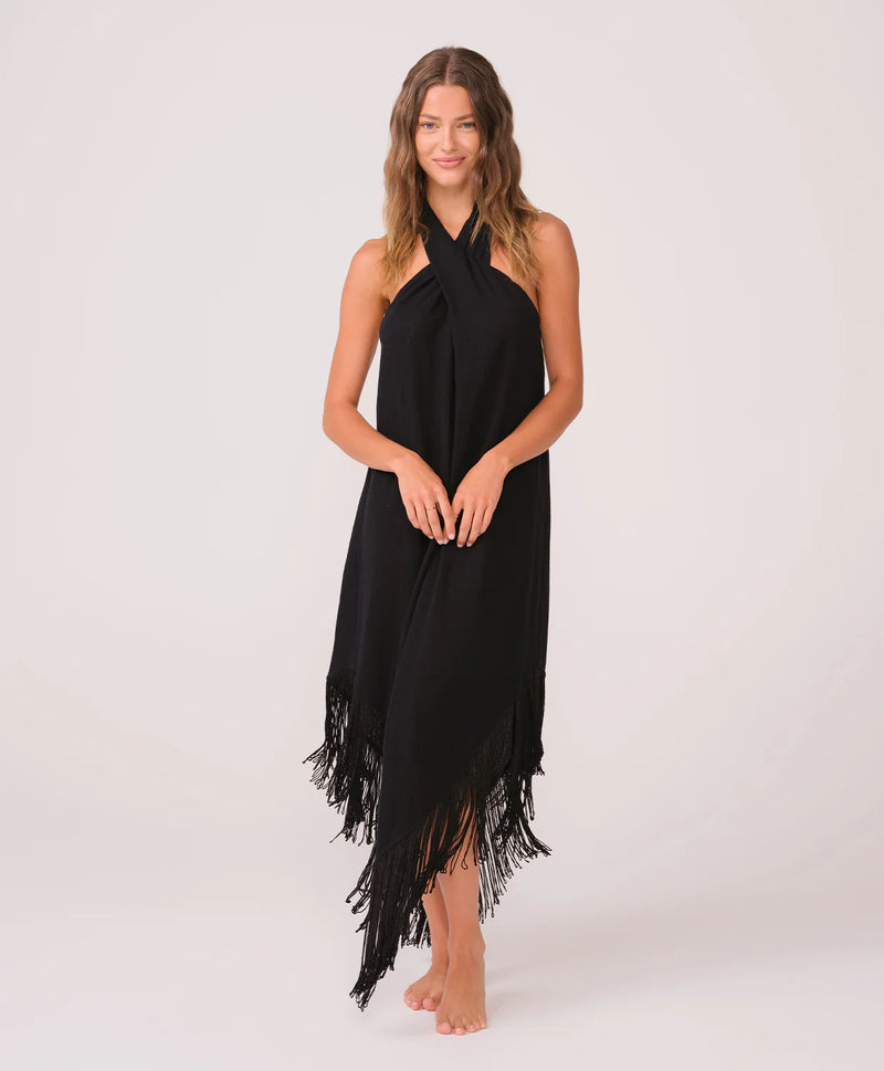 PQ Kate Fringe Dress Black
