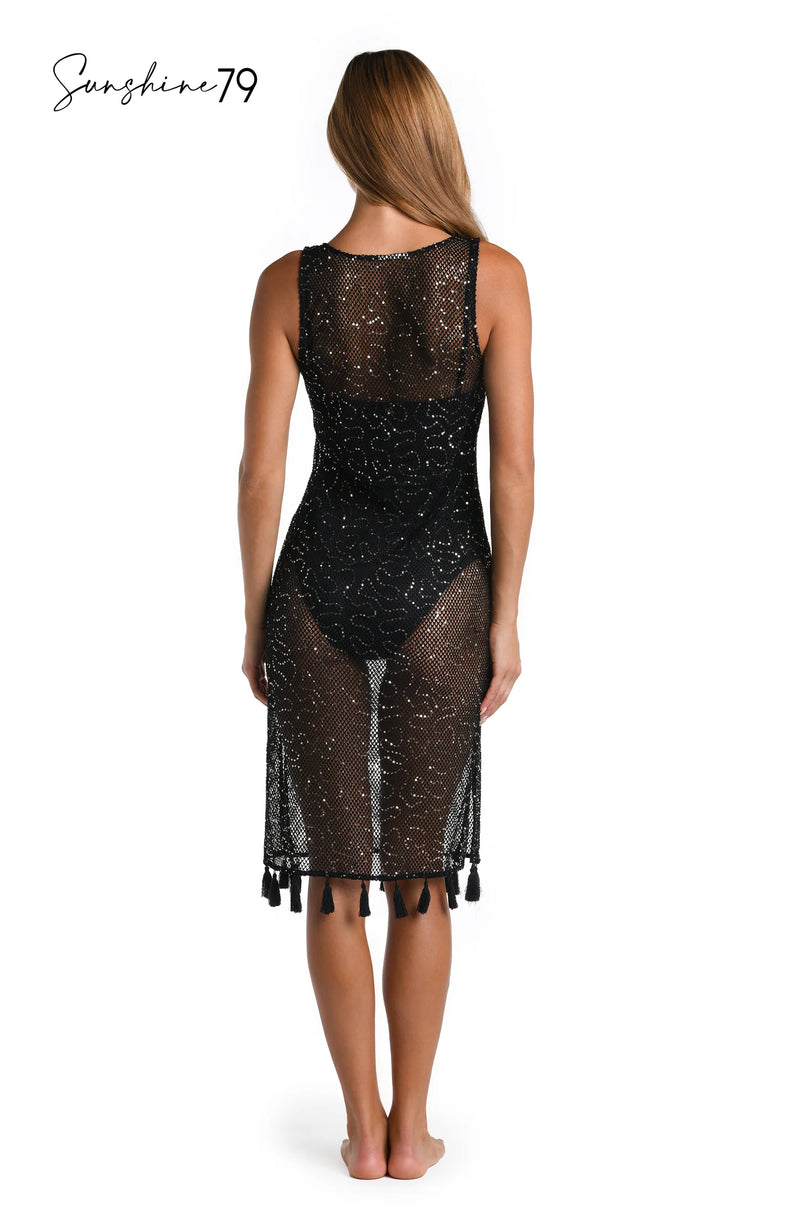 La Blanca Sunshine 79 Black Sequin Coverup