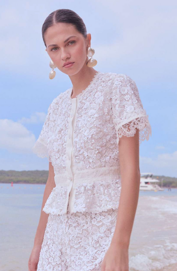 Waimari Aviva Top White Sequin