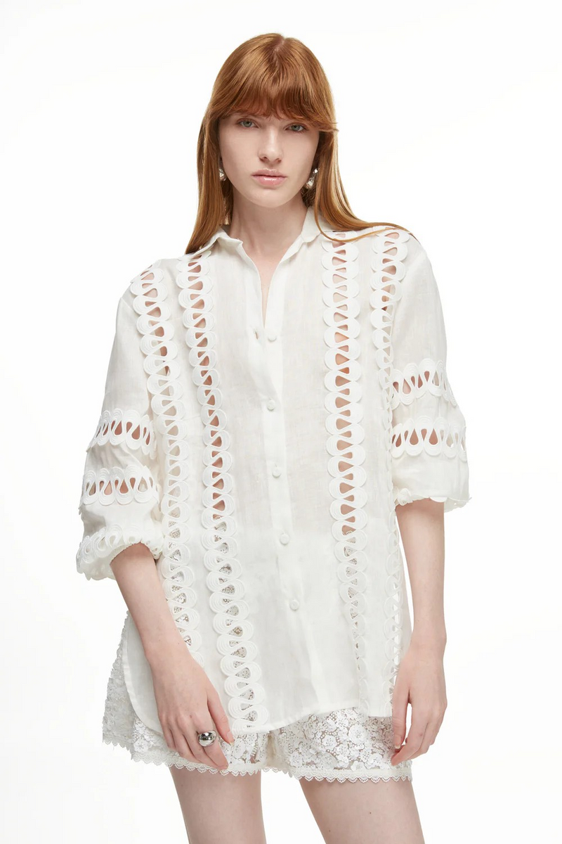Waimari Solana Shirt in White Linen