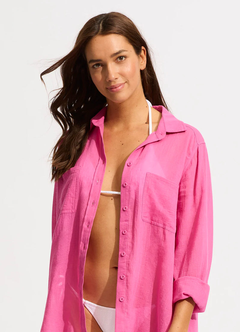 Seafolly Breeze Beach Shirt in Paradise Pink