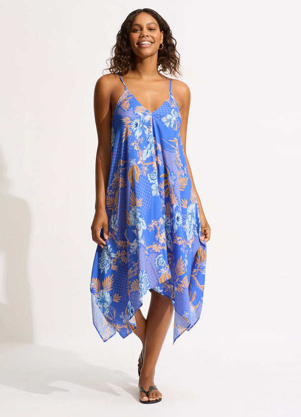 Seafolly Eden Scarf Dress in Azure