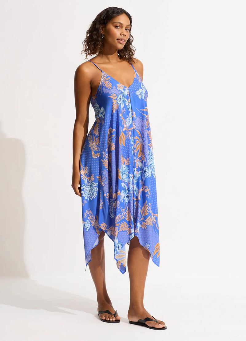 Seafolly Eden Scarf Dress in Azure