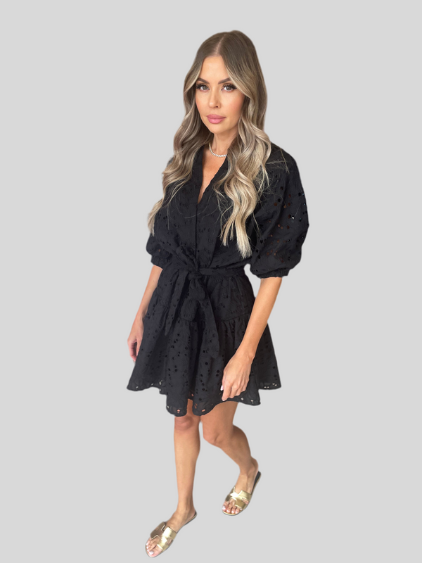 Waimari Eterno Mini Dress in Black