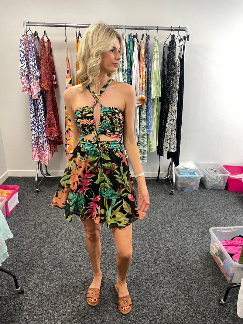 Patbo Tropicalia Cutout Mini Dress