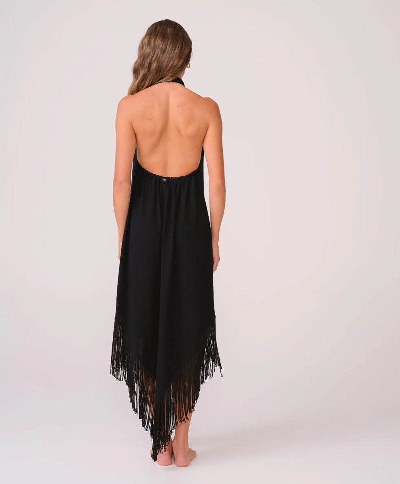 PQ Kate Fringe Dress Black