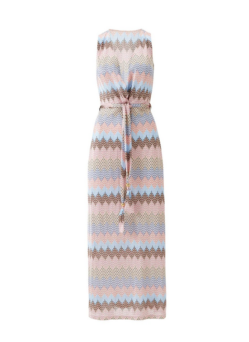 Melissa Odabash Bria Maxi Dress Zig Zag Stripe