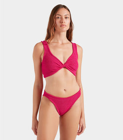HunzaG Juno Coverage Bikini in Metallic Raspberry