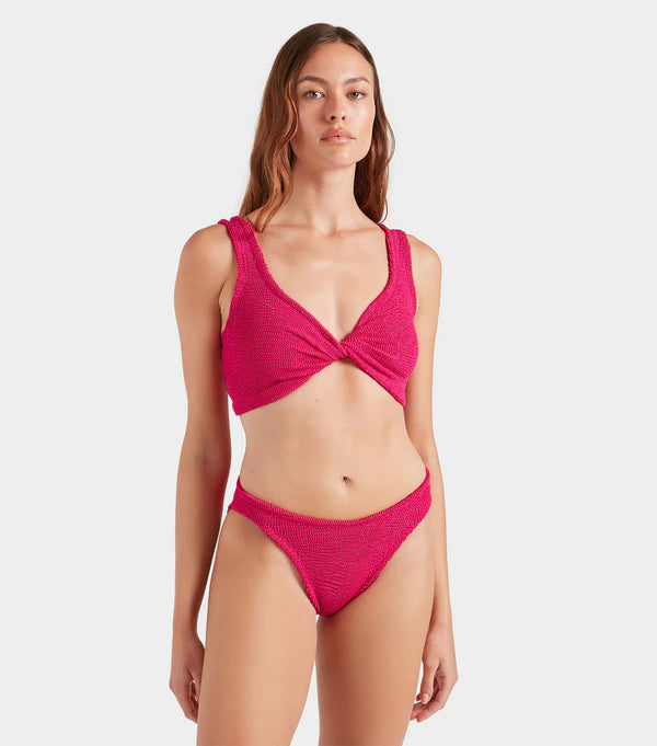 HunzaG Juno Coverage Bikini in Metallic Raspberry