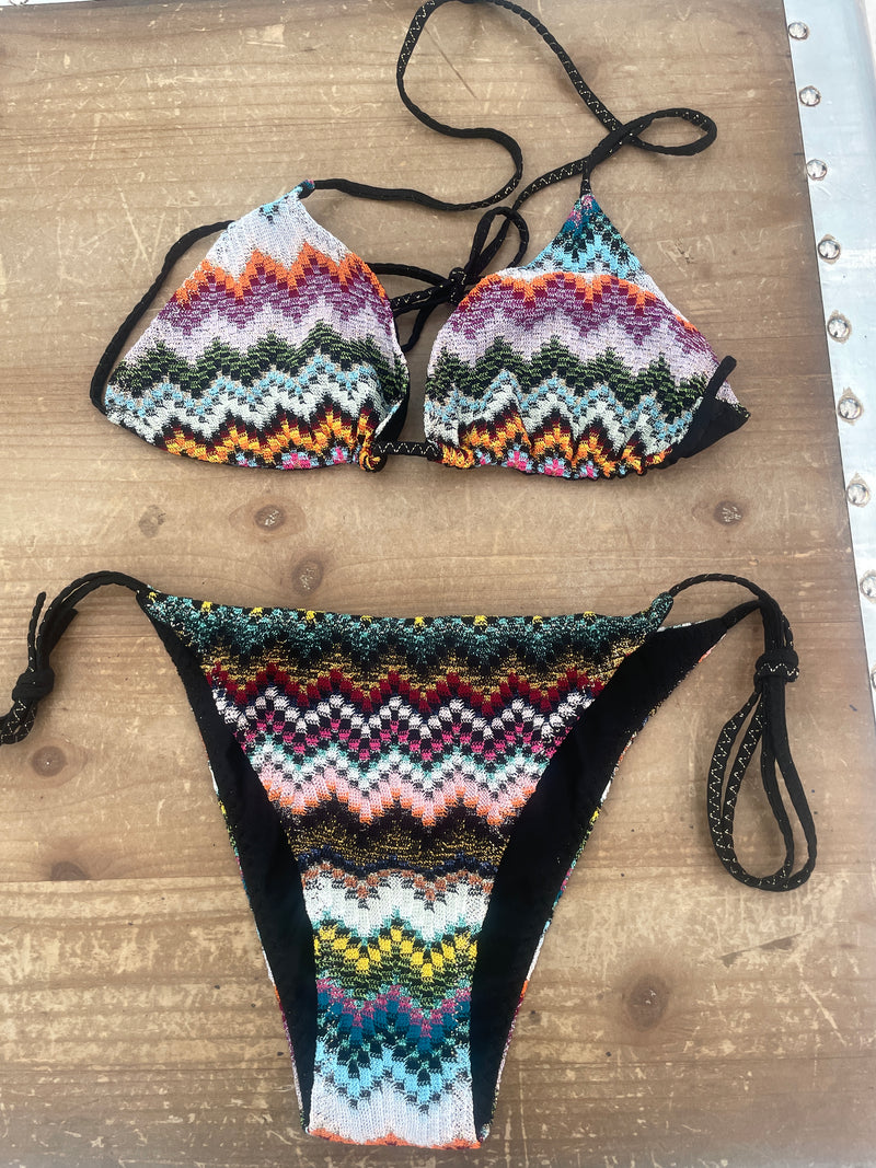 Missoni Triangle Bikini  Zig Zag Dark Lurex