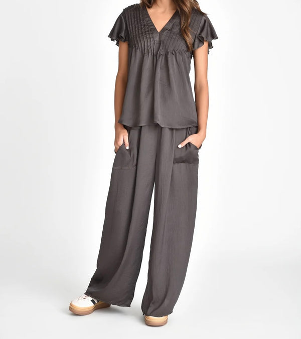 Muche & Muchette Flowy Silky Mazzy Palazzo Pant in Grey