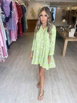 Sunday St Tropez Bella Ciao Flower Dress Olive