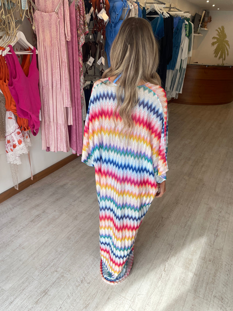 Missoni Bright Lurex Zigzag Long Kaftan