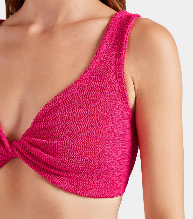 HunzaG Juno Coverage Bikini in Metallic Raspberry