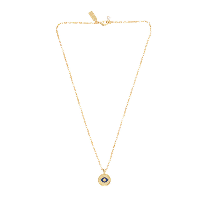Talis Chains Evil Eye Gold Necklace in Navy