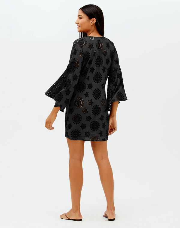 Vix Eyelet Perola Short Cover Up in Black