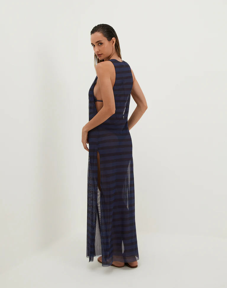 Vix Ravenna Long Coverup in Harmonie Stripe