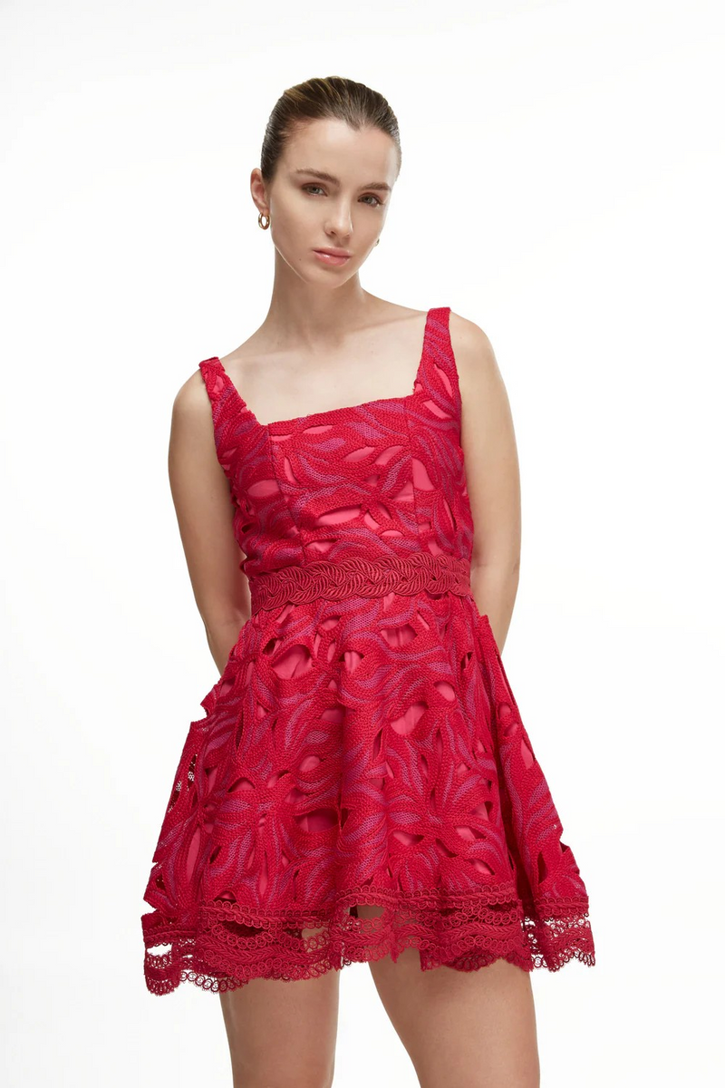 Waimari Ocaso Mini Dress in Burgundy