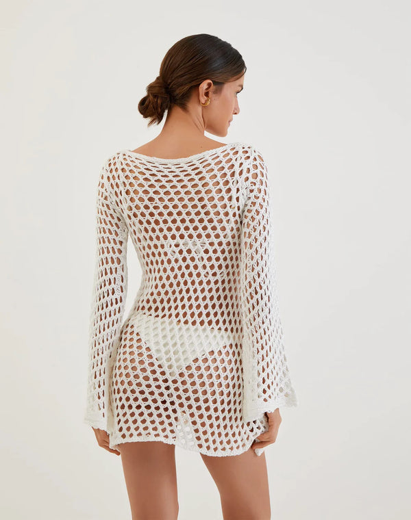 Vix Belle Short Cover Up in Off White