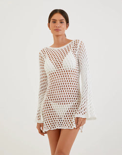 Vix Belle Short Cover Up in Off White