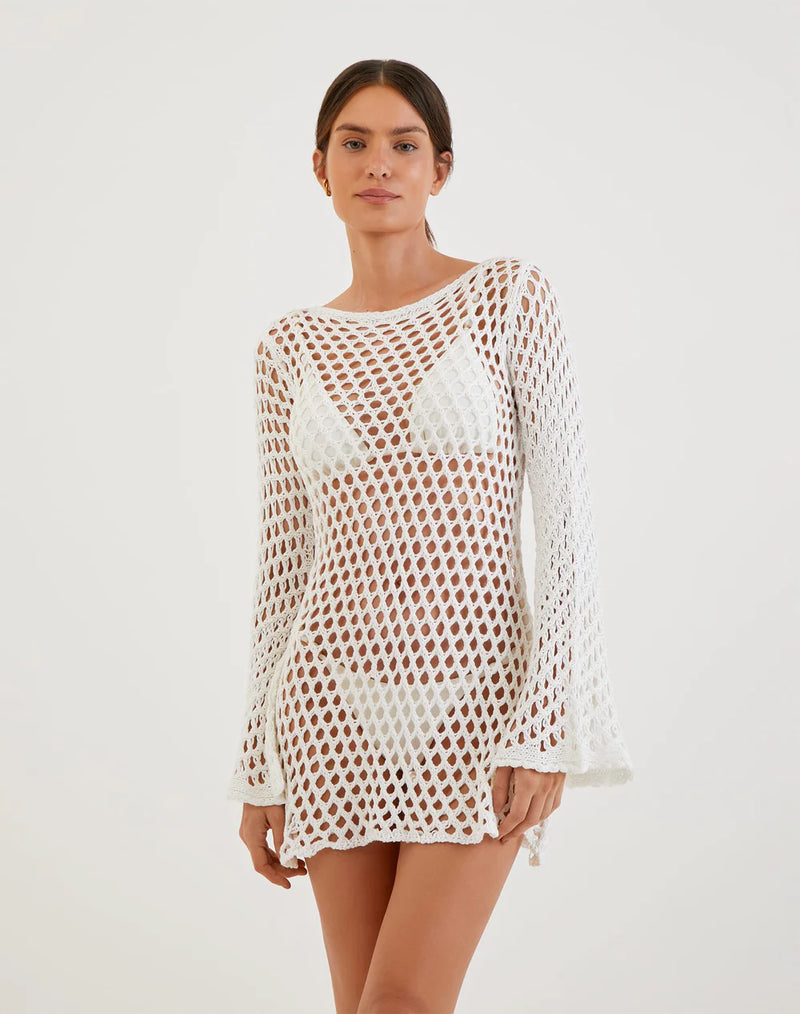 Vix Belle Short Cover Up in Off White