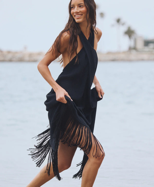 PQ Kate Fringe Dress Black