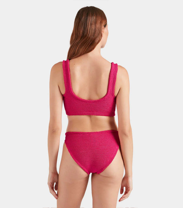 HunzaG Juno Coverage Bikini in Metallic Raspberry