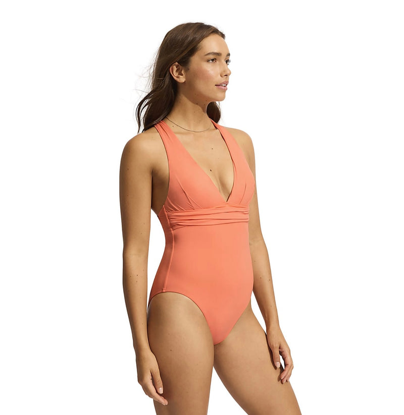 Seafolly Cross Back One Piece in Melon