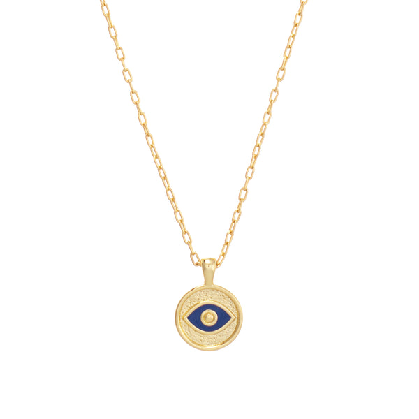 Talis Chains Evil Eye Gold Necklace in Navy