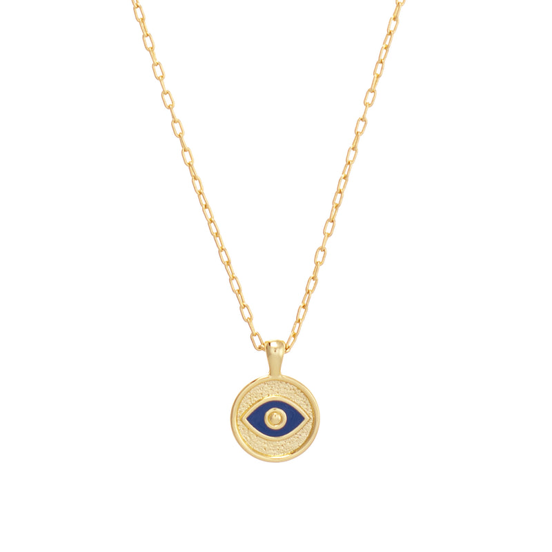 Talis Chains Evil Eye Gold Necklace in Navy