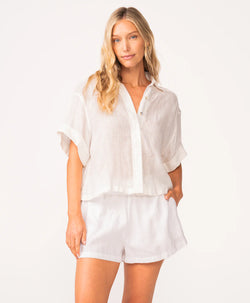 PQ Swim Linen Shorts in White