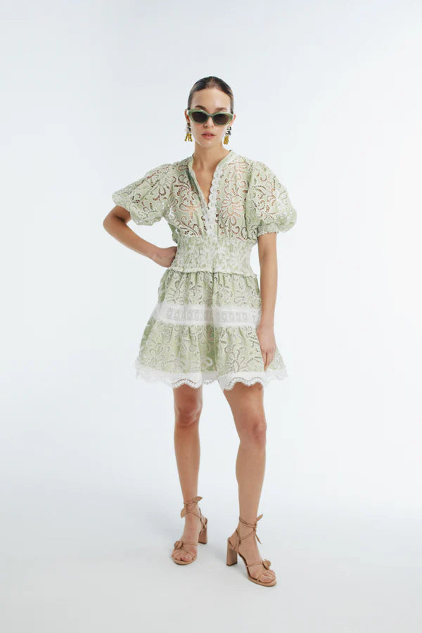 Waimari Marion Mini Dress Green