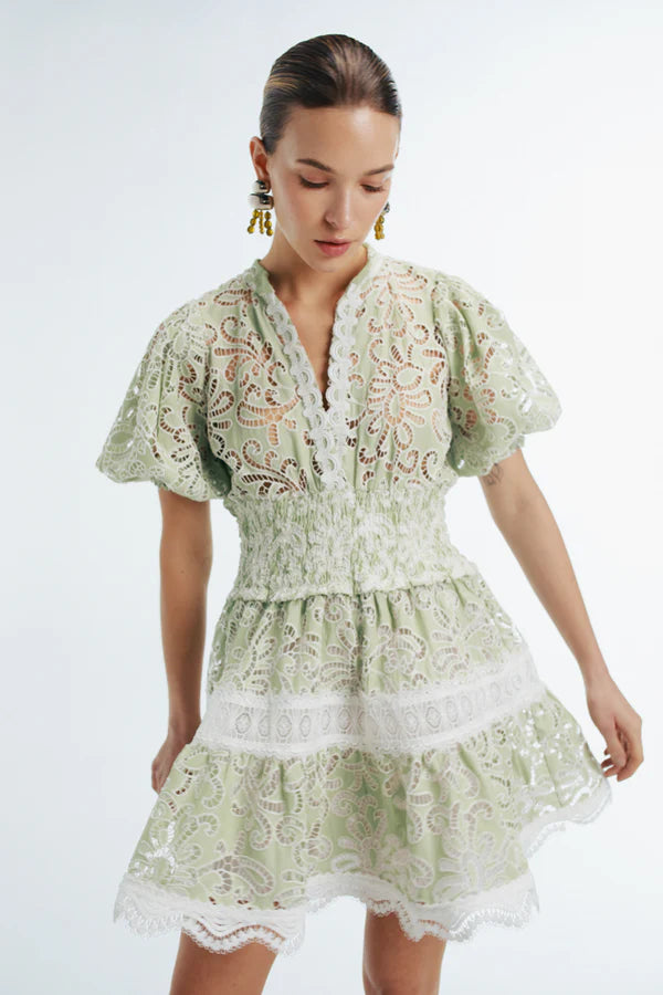 Waimari Marion Mini Dress Green