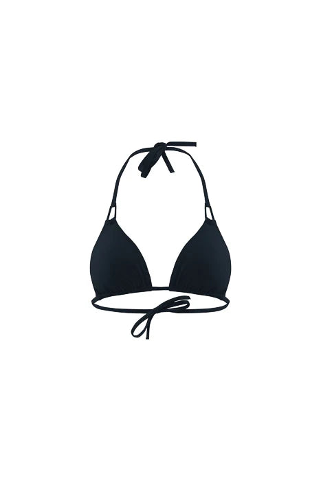 Tatiane De Freitas Mick Jagger Triangle Bikini Set in Charbon