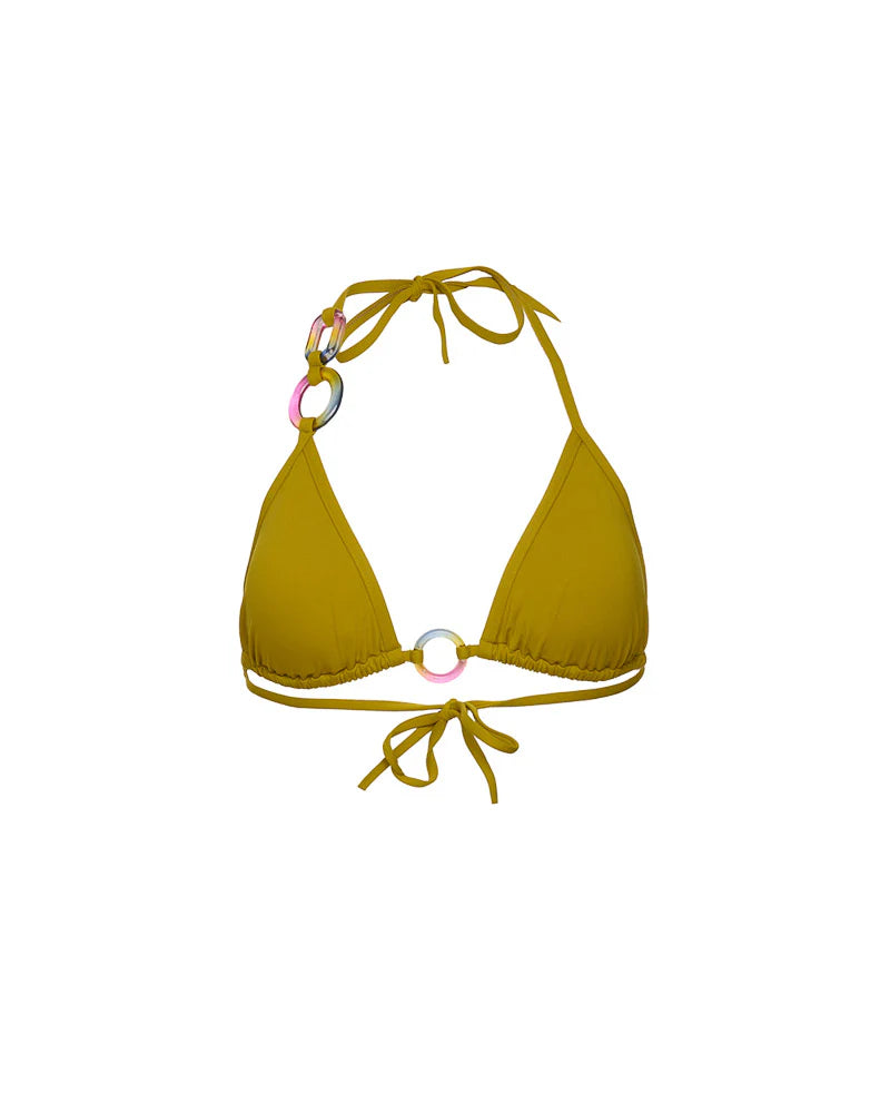 Tatiane De Freitas Rings Triangle Bikini Set in Vert Gardening