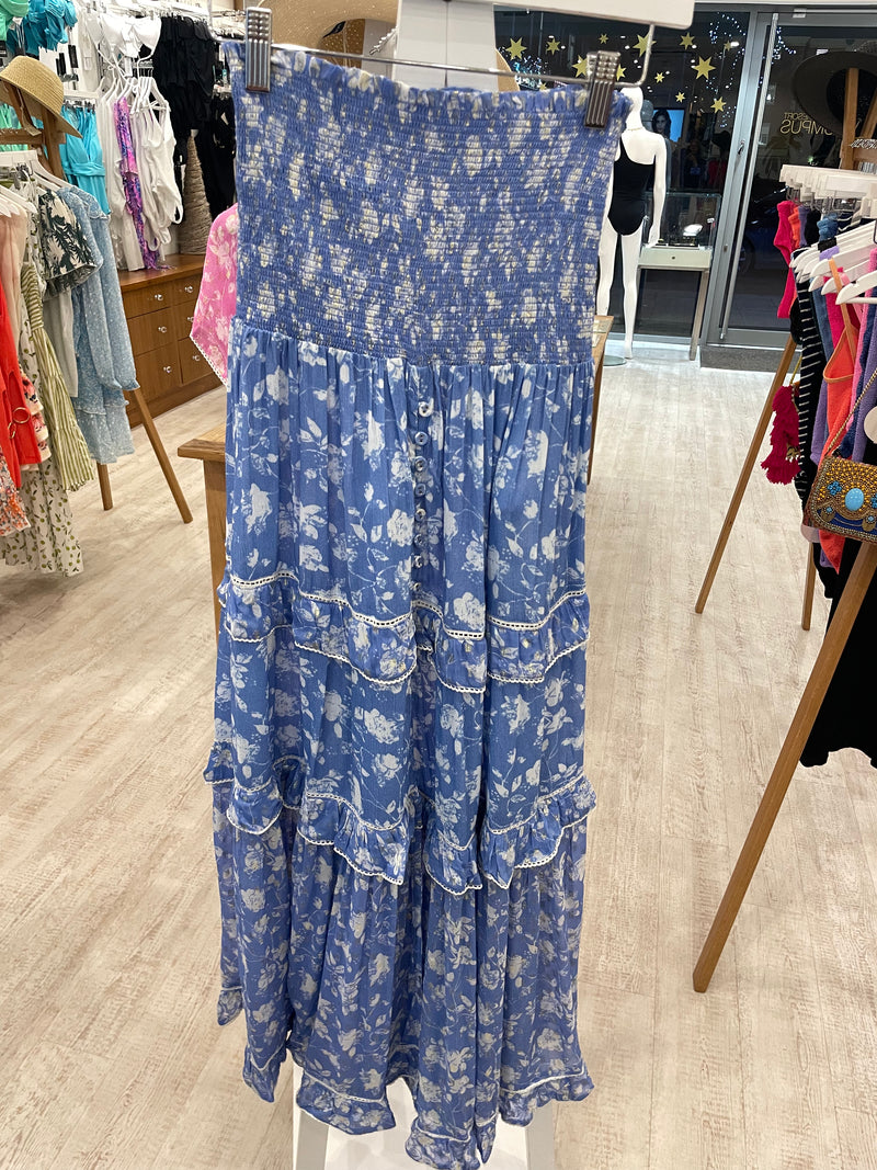 Sunday St Tropez Antonella Flower Skirt Blue