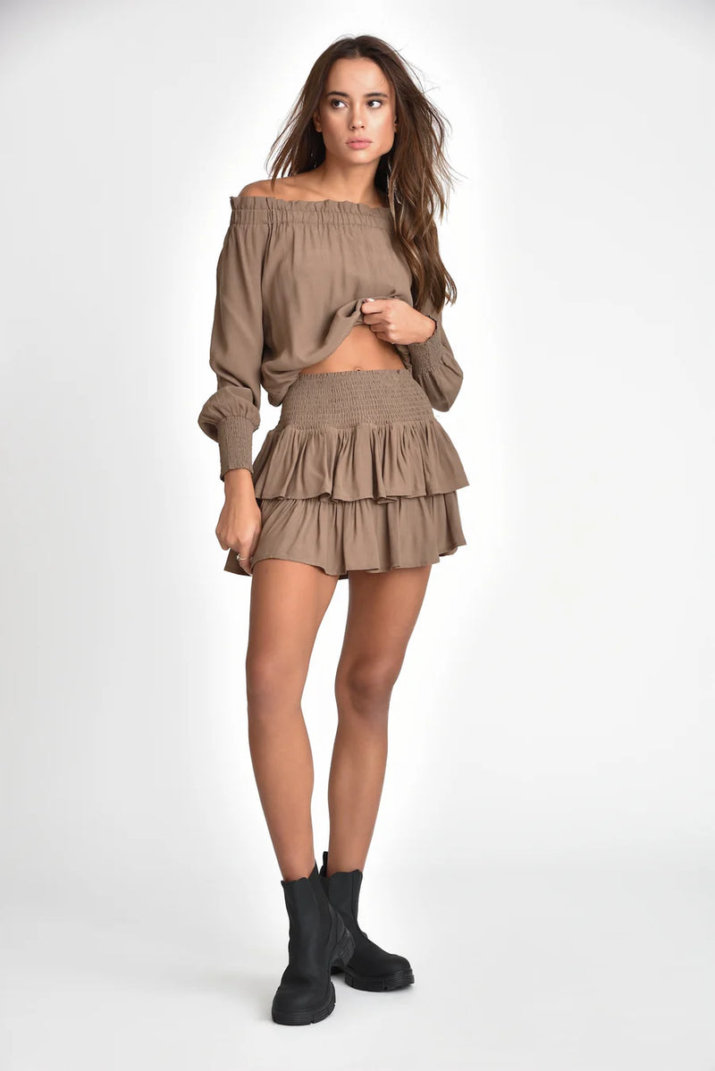 Muche & Muchette Terry Skort in Mushroom