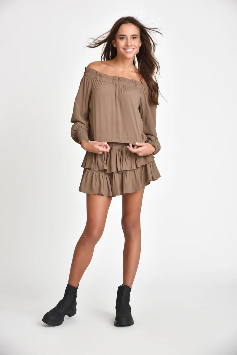 Muche & Muchette Terry Skort in Mushroom
