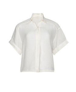 PQ Swim Linen Top in White